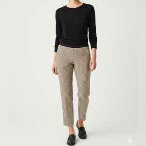 Midrise Beige & Black Geometric Pattern Ankle Dress Pants Trousers Size 26